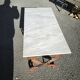 Cast iron and marble swan-neck coffee table