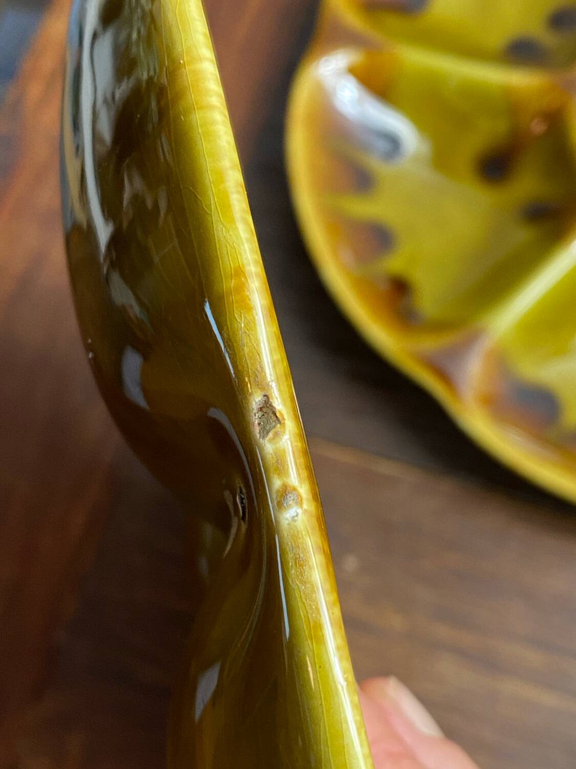 Oyster plates, set of six, earthenware, Gien