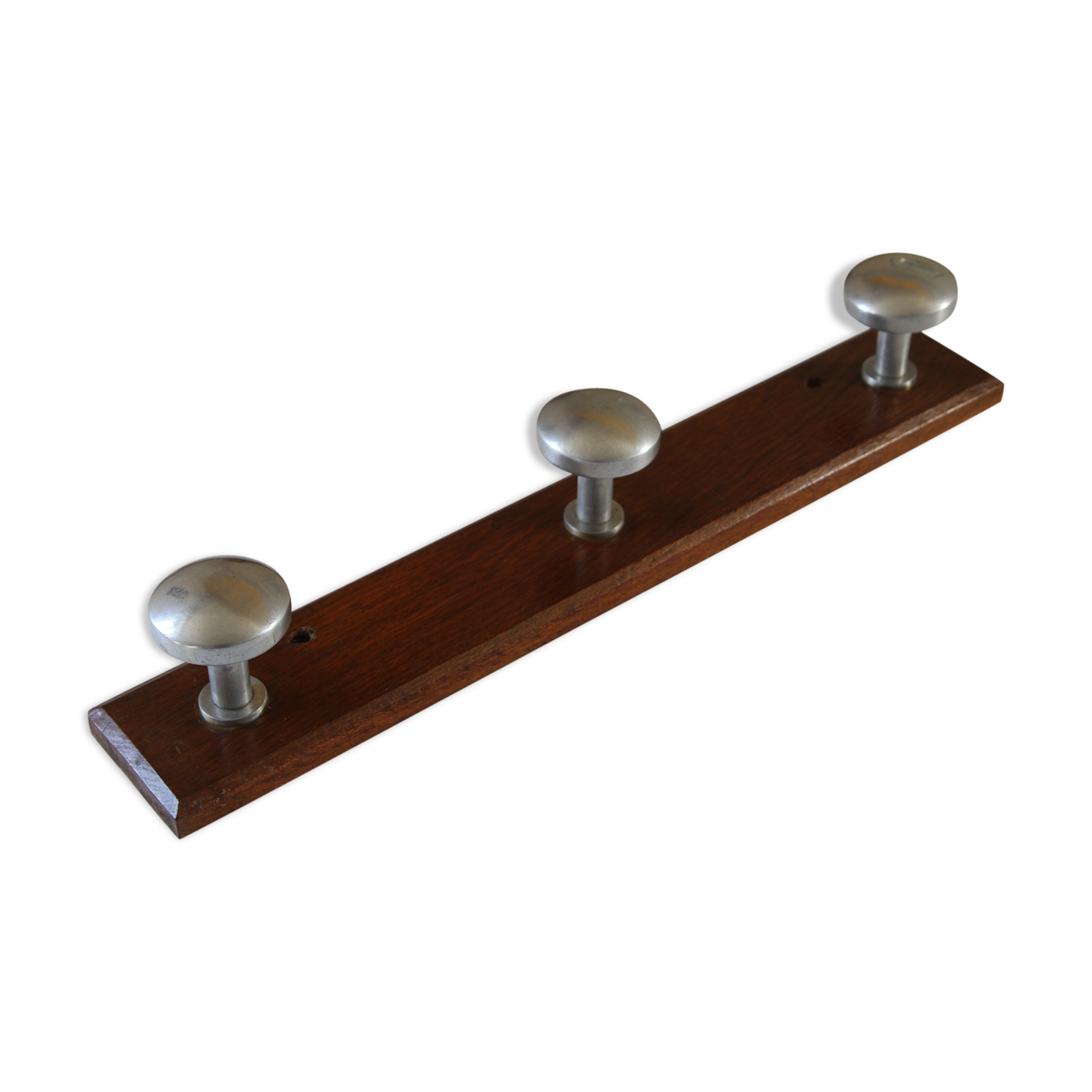 Wooden and stainless steel coat holders from the 1920s