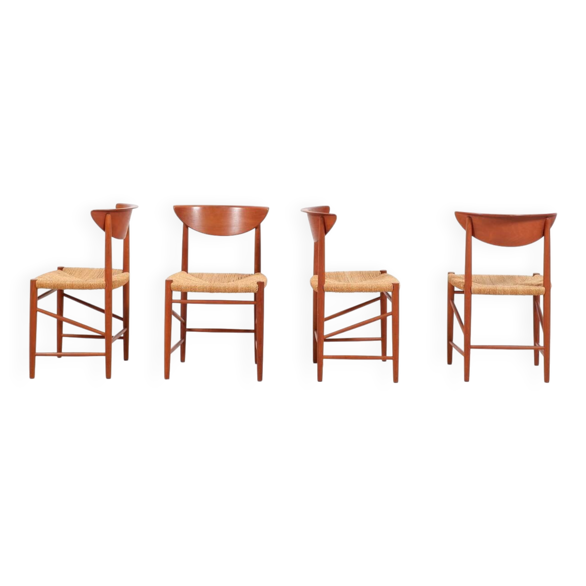 Ensemble de 4 chaises à repas en teck par Peter Hvidt & Orla Molgaard-Nielsen