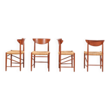 Ensemble de 4 chaises à repas en teck par Peter Hvidt & Orla Molgaard-Nielsen