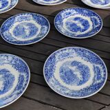 15 assiettes à dessert anciennes en faïence Petrus Regout &. Co Maastricht modèle Castillo