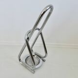 Chrome metal umbrella stand, space age, modernist, futuristic, 70's