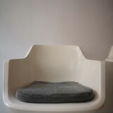 White swivel tulip chair, design 1970