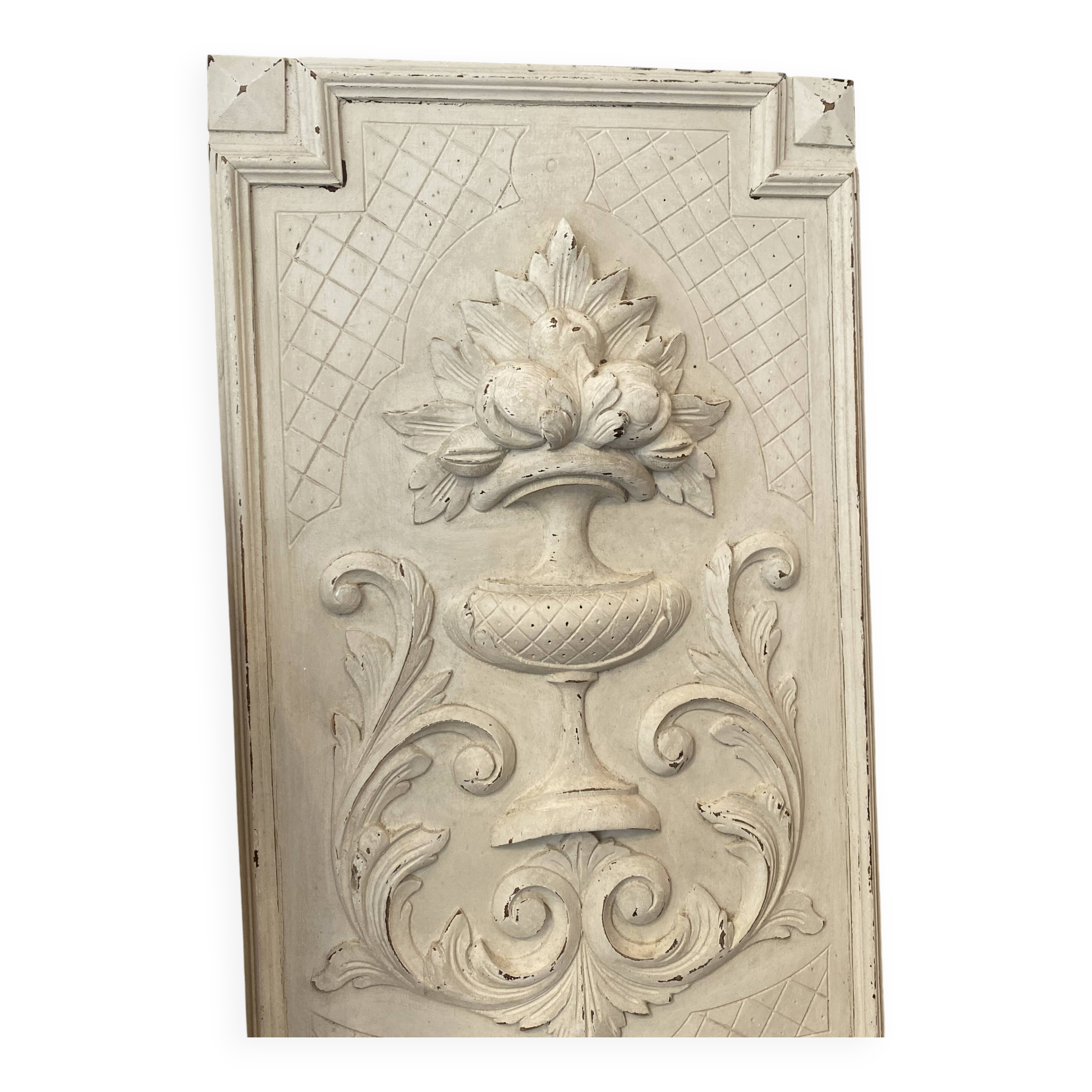 Old carved panel with patina