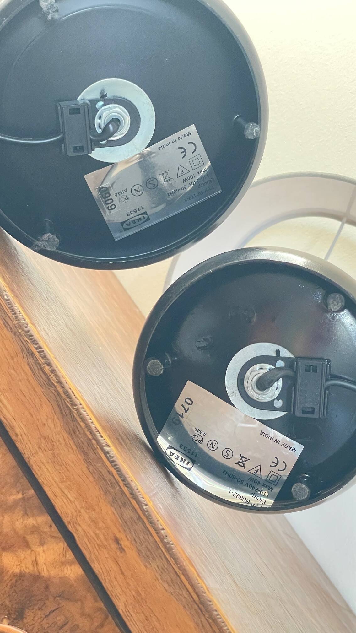 Paire lampes bobines ikea vintage