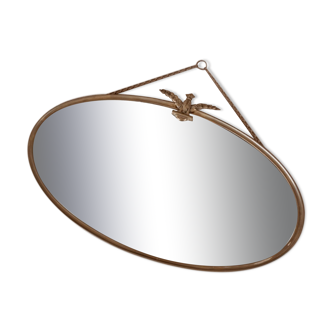 Brass oval mirror