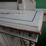 Italian hand-painted Console Table with Mirror and floral painting