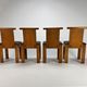 Set of 4 Italian Design Birchwood Dining Chairs, 1970s