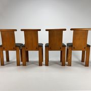 Set of 4 Italian Design Birchwood Dining Chairs, 1970s