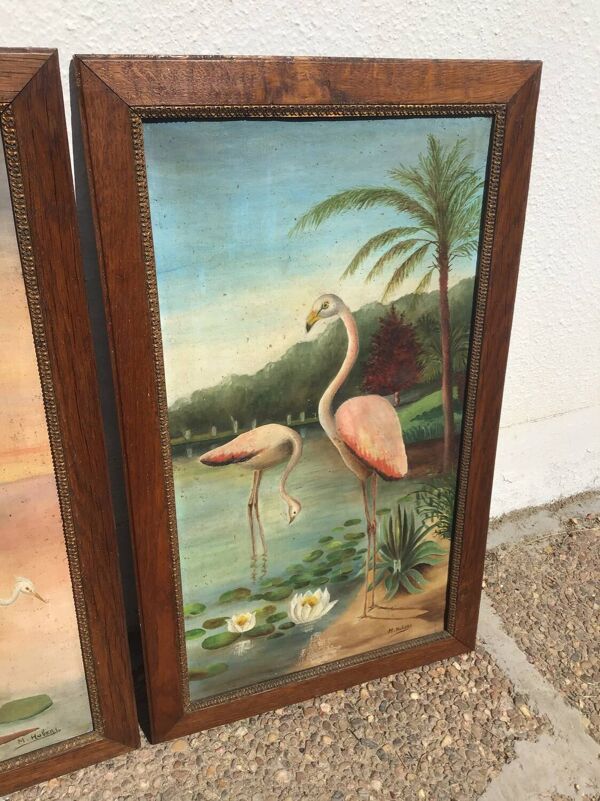 Paire tableaux exotiques