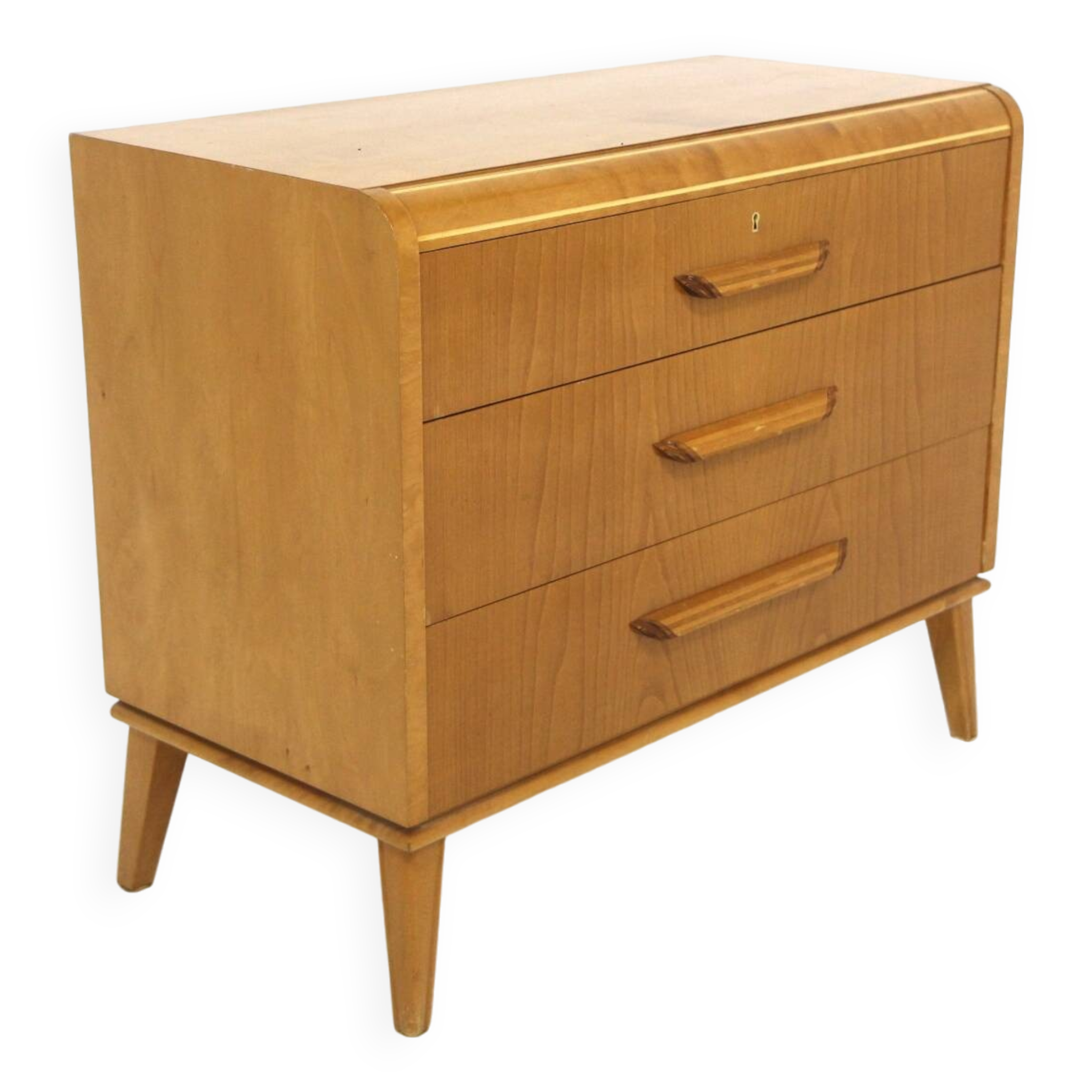 Scandinavian elm chest of drawers, Swedish modern, Sweden, 1940
