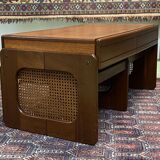 Coffee table with 2 tables in teak - 70s