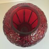 Large volute vase in pressed glass Art Deco
