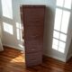 Industrial metal office cabinet in burgundy – 4 drawers – 1950s