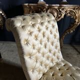 Napoleon III period armchair in yellow upholstered fabric - 19th century