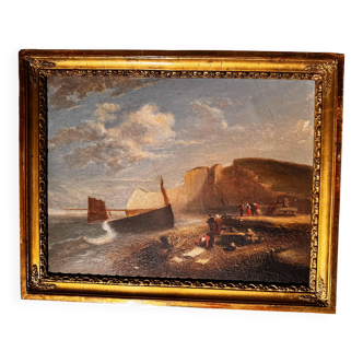 Cliff of amont at etretat around 1855