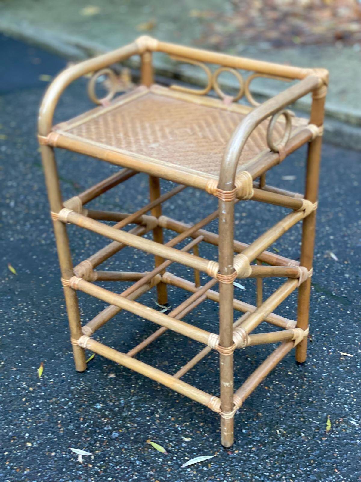 Rattan and wicker shelf 45x35x75cm