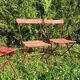 set of 4 folding iron and wood garden chairs early twentieth century