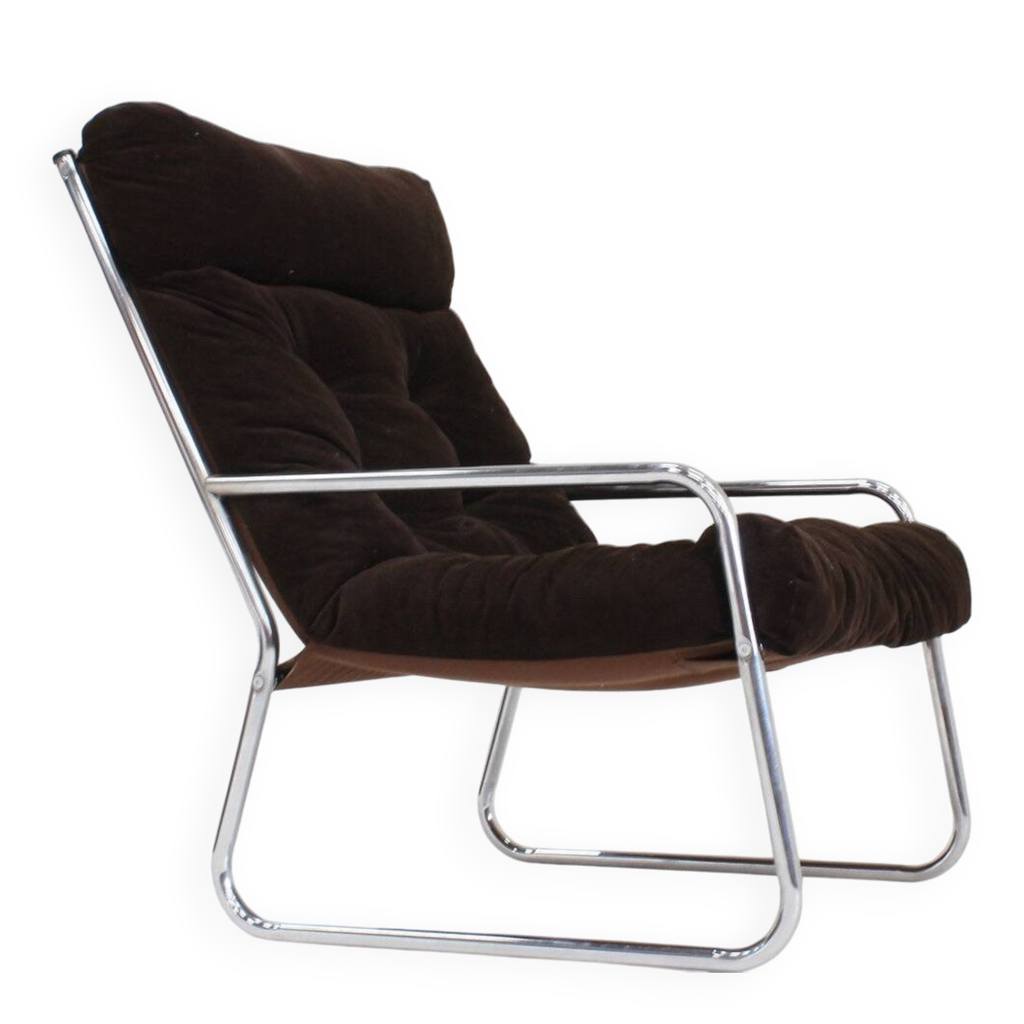 Vintage Space Age chrome armchair by Gillis Lundgren 1970s