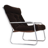 Fauteuil en chrome de l'ère spatiale vintage par Gillis Lundgren des années 1970