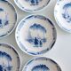 6 antique French dessert plates, Moulin des Loups, 4067
