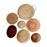 Composition of Vintage rattan baskets