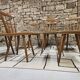 Lot de huit chaises barreaux vintage  bistrot auberge  1960