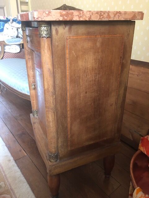 Antique bedside table with marble