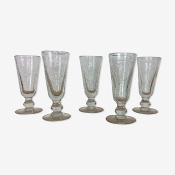 Set de 5 verres à absinthe bullé Biot