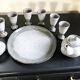 Former sandstone coffee service signed Poterie de la Vallée Noire