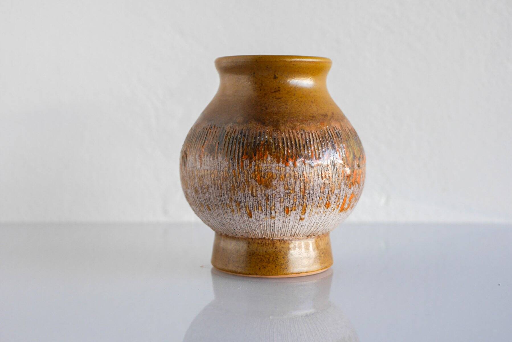 Mid-century Scandinavian modern art pottery vase in ceramic from Tilgmans, Sweden