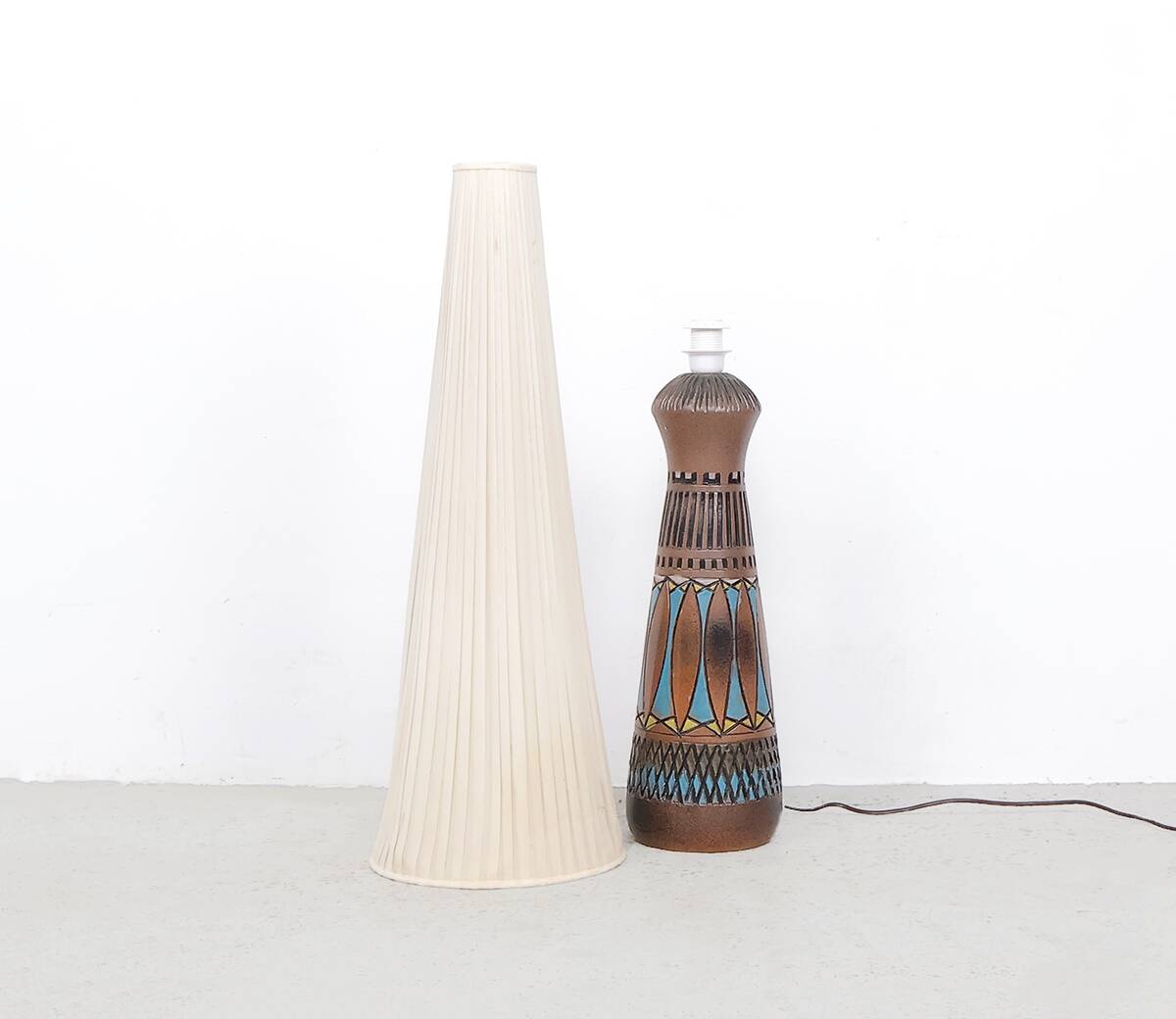 Big ceramic floor lamp by M. Zawadzki for Tilgmans Sweden