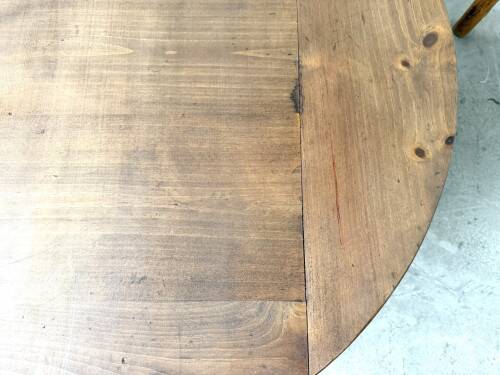 Round brutalist coffee table from the 1950s.