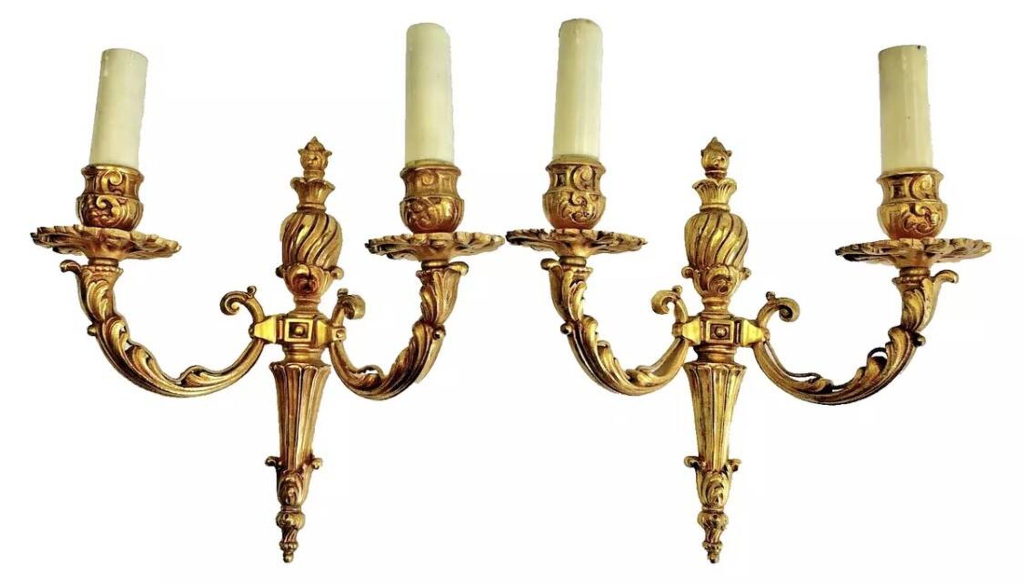 2 anciennes appliques bronze style Louis XVI
