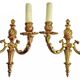 2 old Louis XVI style bronze wall lights