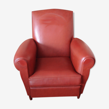 Club armchair in brown imitation