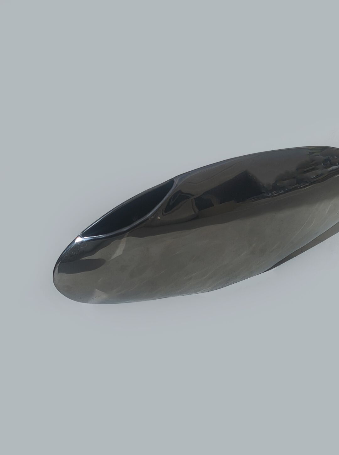 Minimalist oval steel vase