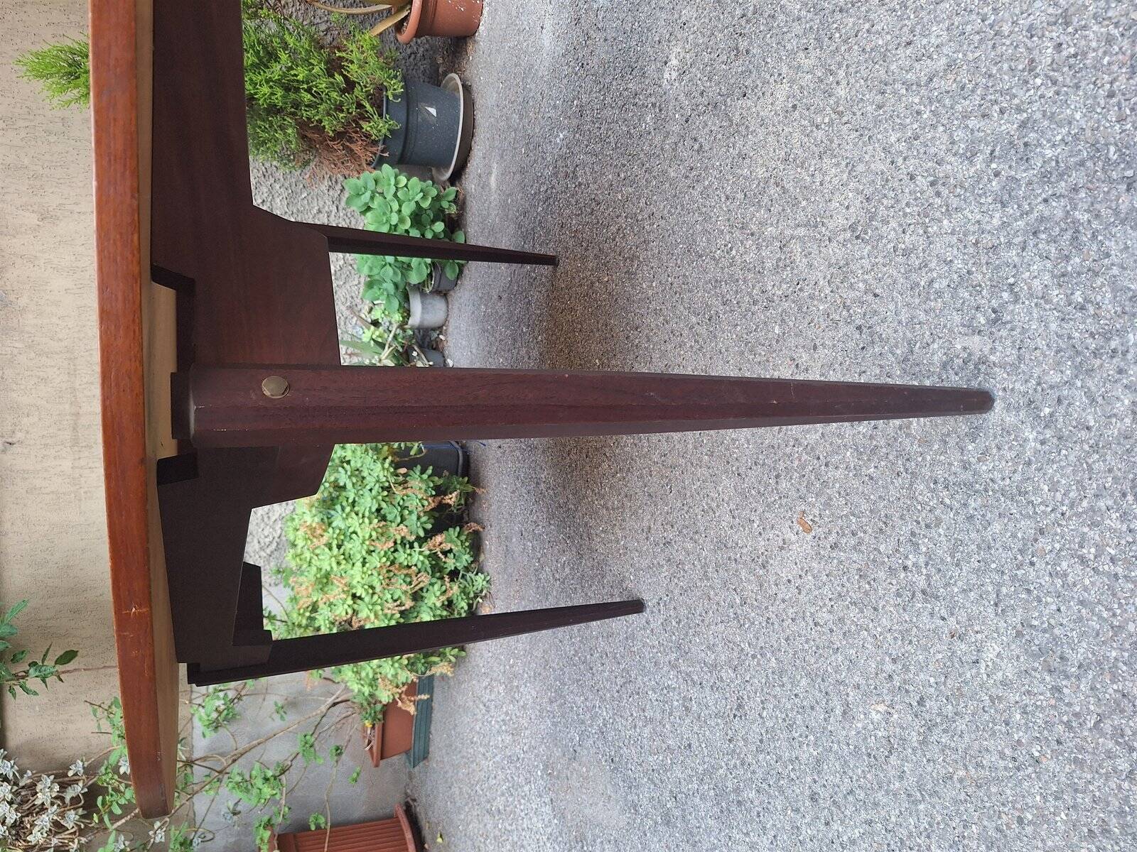 Wooden Dining Table with Round Top, 1950s