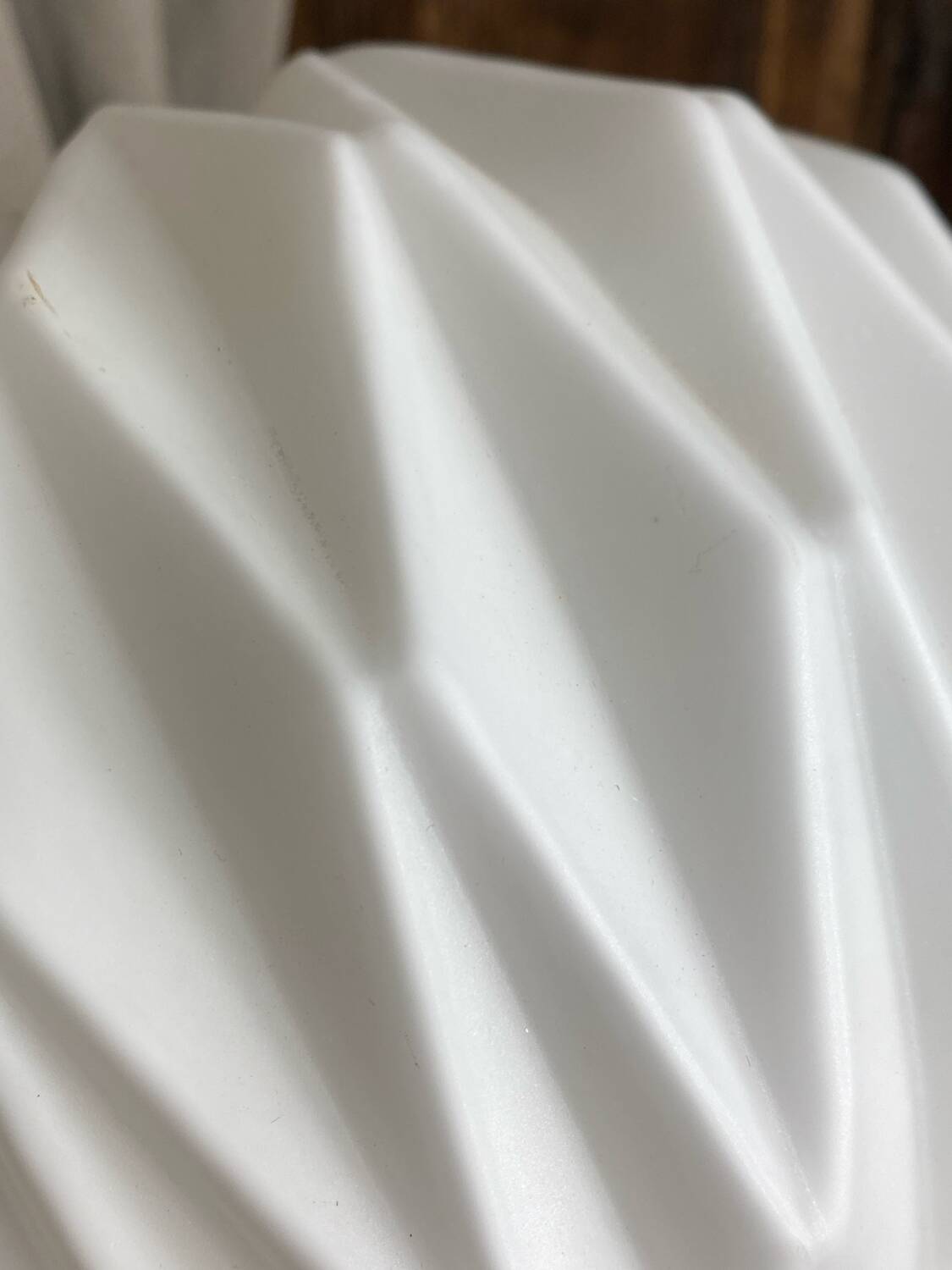 Designer pendant light with geometric opaline glass globe, mid-20th century