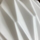 Designer pendant light with geometric opaline glass globe, mid-20th century