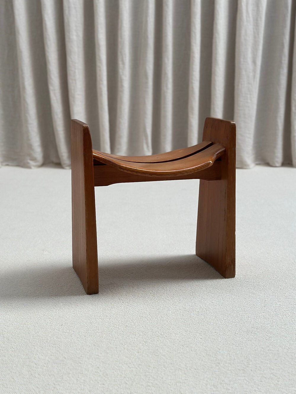 Iconic 'Jonte' stool in solid pine designed by Gilbert Marklund for Furusnickarn AB.
