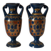 Paire de vases en laiton vintage