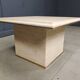 Table basse vintage en travertin et laiton par Fedam, années 1970