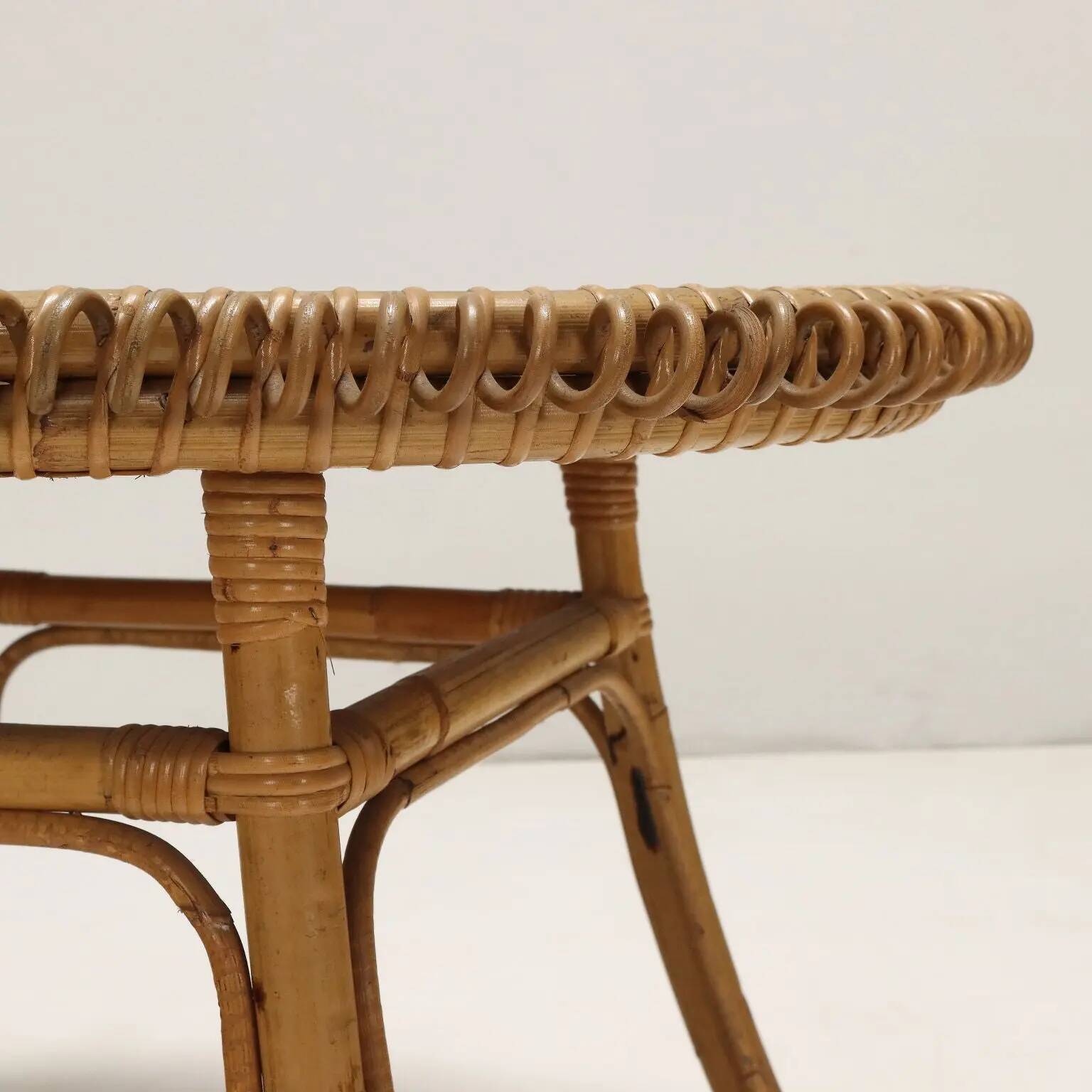 Vintage bamboo coffee table, Italy, 1950s-1960s.