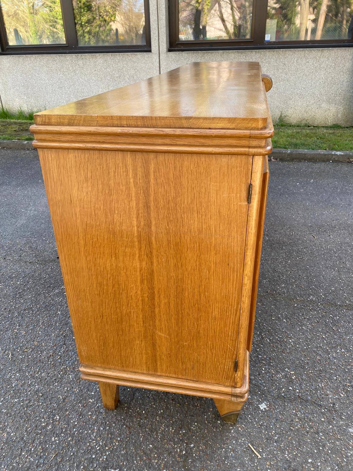 Buffet enfilade vintage art déco en marqueterie et bois massif 4 portes