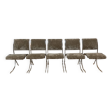 Set of 5 chrome chairs by Boris Tabacoff for Maison Christophe, circa 1900