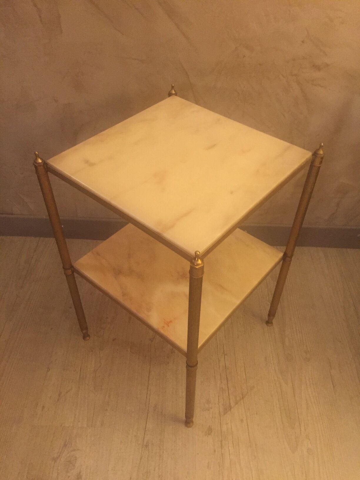 Marble and brass side table
