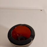 Amber glass ashtray
