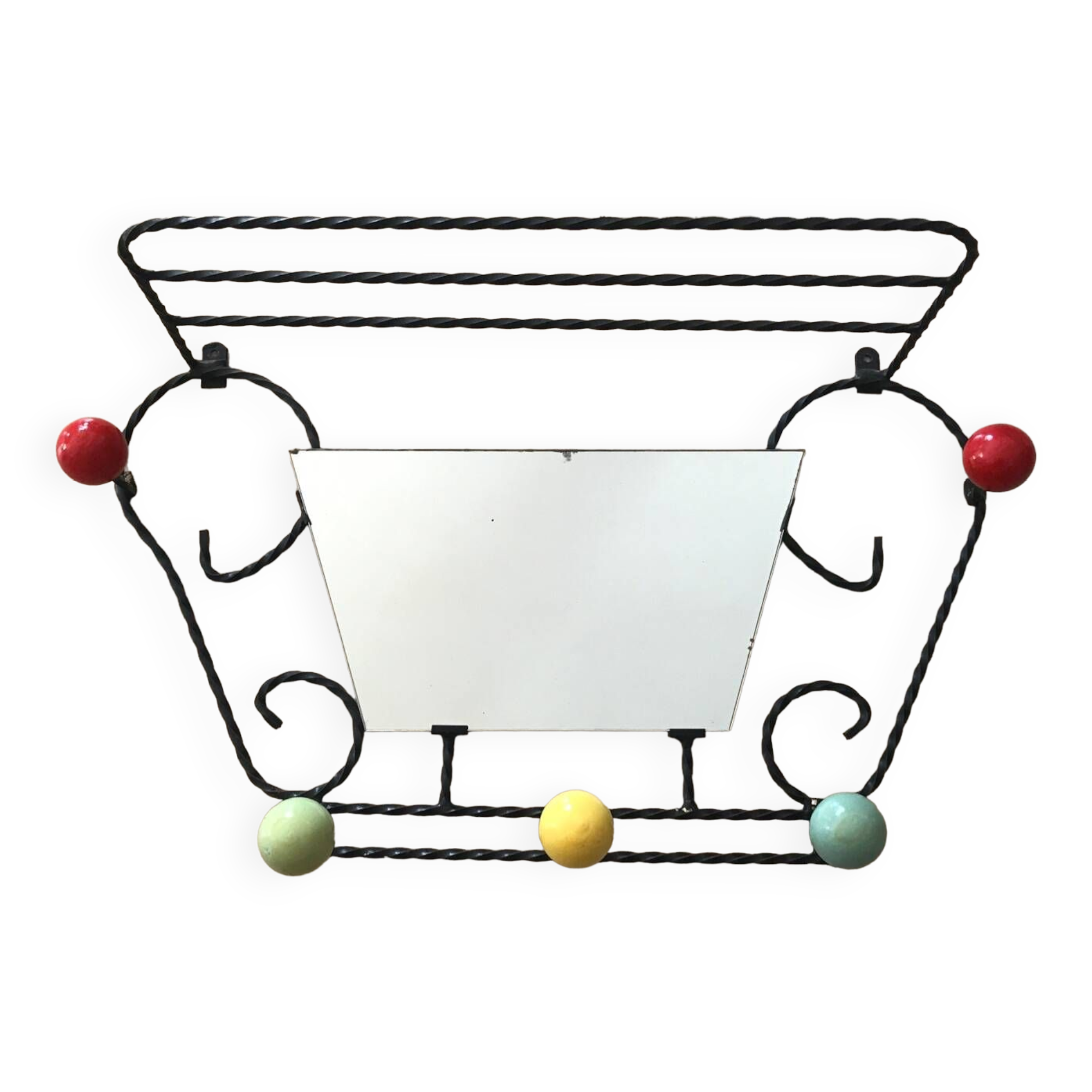 Old vintage coat rack mirror